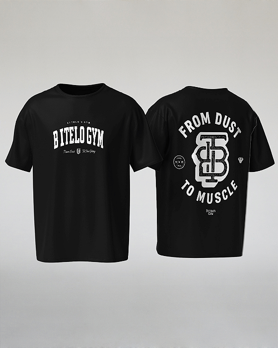 CAMISETA OVERSIZED PRETA ORIGEM - BITELO GYM