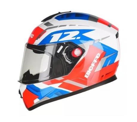 CAPACETE B-12 ST BITWELVE BRANCO/VERM SMART TRIP C/BLUETOOTH