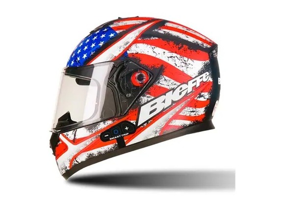 CAPACETE B - 12 ST USA PRETO/COLOR SMART TRIP C/BLUETOOTH