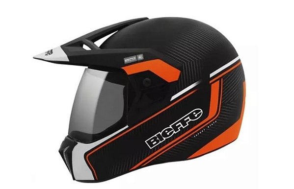 CAPACETE 3 SPORT STATO PRETO F/LARANJA