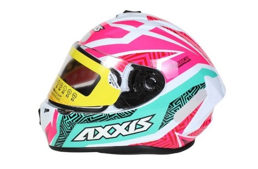CAPACETE AXXIS DRAKEN TRACER GLOSS WHITE/TIFANY/PINK