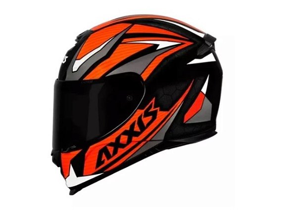 CAPACETE AXXIS EAGLE POWER GLOSS BLACK/ORANGE/GREY