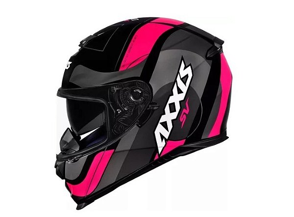 CAPACETE AXXIS EAGLE SV SMART GLOSS BLACK/GREY/PINK