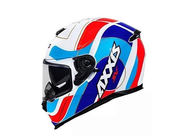 CAPACETE AXXIS EAGLE SV SMART GLOSS WHITE/BLUE/RED