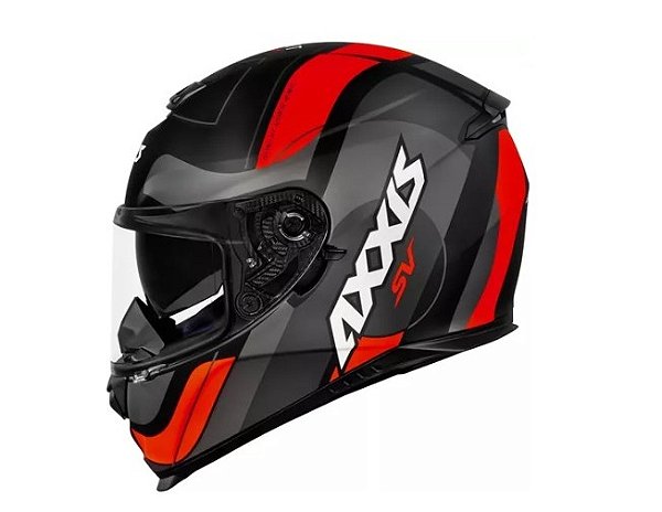 CAPACETE AXXIS EAGLE SV SMART MATT BLACK/GREY/RED