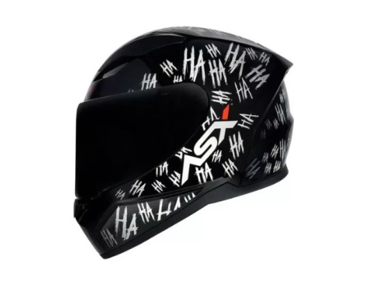 CAPACETE ASX CITY FUN BRILHO PRETO/BRANCO HAHAHA