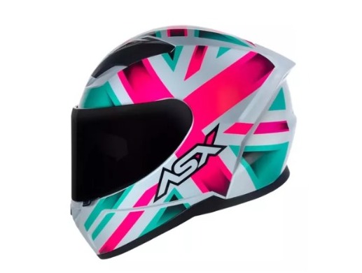 CAPACETE ASX CITY KINGDOM BRILHO BRANCO/ROSA/TIFFANY