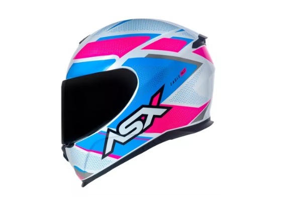 CAPACETE ASX EAGLE FAST BRILHO BRANCO/ROSA/AZUL