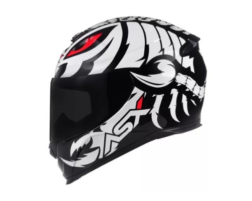 CAPACETE ASX EAGLE SCORPION BRILHO PRETO/BRANCO/VERMELHO