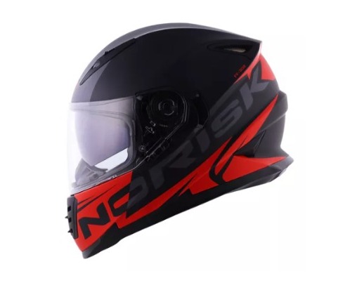 CAPACETE NORISK FF302 MANTY MATTE BLK/VERM