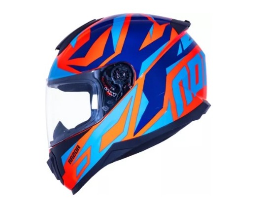 CAPACETE NORISK RAZOR CUTTING FLUO ORG/BLUE