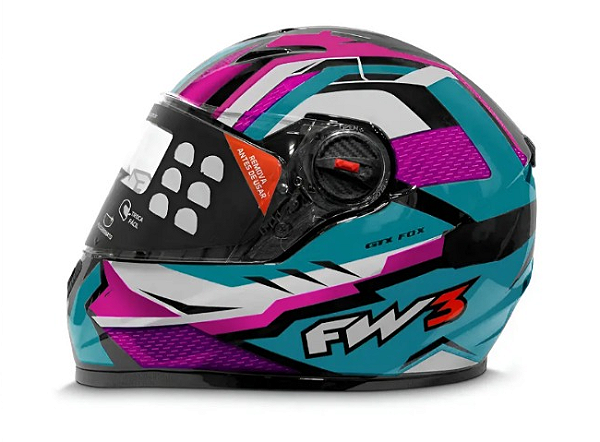 CAPACETE FW3 GTX FOX AZUL TIFFANNY