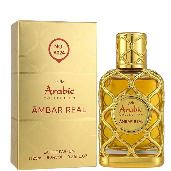 Perfume Árabe A024 Âmbar Real - Arabic Collection - (Frasco 25ml)
