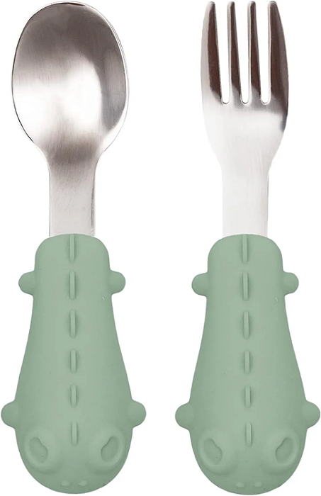 Kit talheres em silicone e aço inox