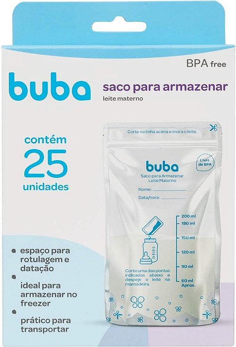 Saco para armazenar leite