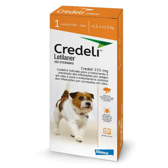 Antipulgas Credeli 225mg Cães 5,5 a 11kg 1 comprimido