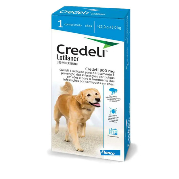 Antipulgas Credeli 900mg Cães 22 a 45kg 1 comprimido