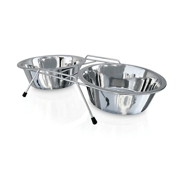 Comedouro Duplo Inox Nº 01 Chalesco