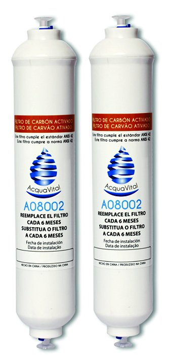 KIT 2 Filtros de Água Externo para Geladeira Refrigerador Side By Side Electrolux, Brastemp, Consul, Samsung, GE e LG