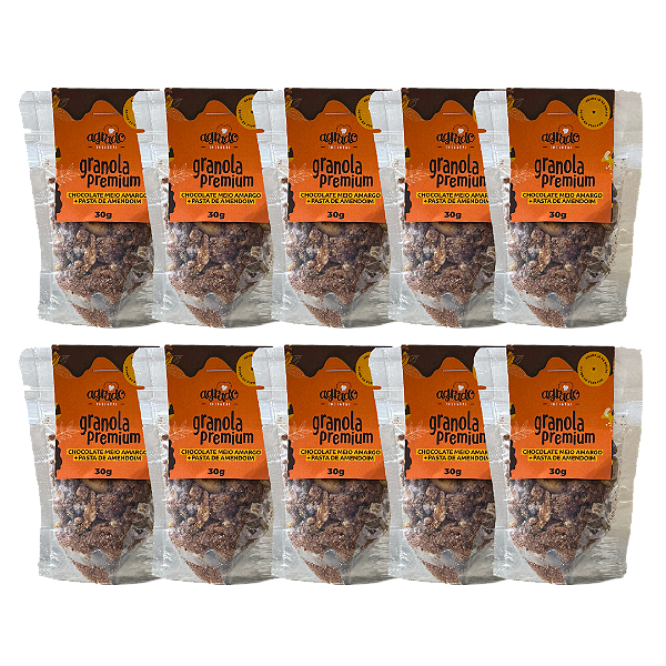 Granola de Bolso Premium Chocolate Meio Amargo - 10und - 300G