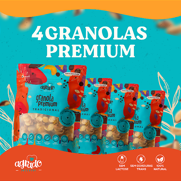 Combo Promocional 4 pacotes Granola Premium Tradicional - 400g