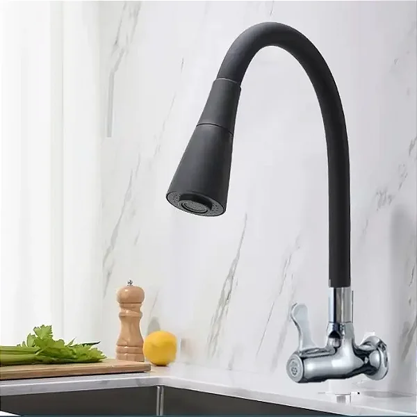 Torneira Gourmet Flexível de Parede – 2 Jatos | Design, Eficiência e Sofisticação para Sua Cozinha!