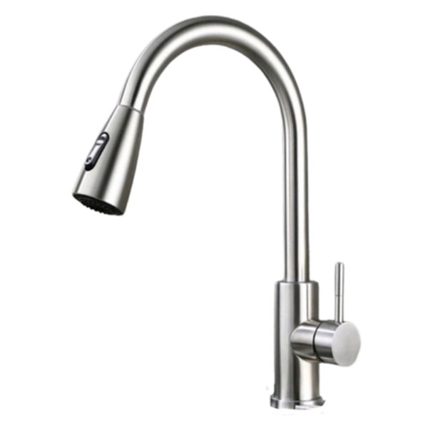 Torneira Cozinha c/ Monocomando Pull Down Inox Prata