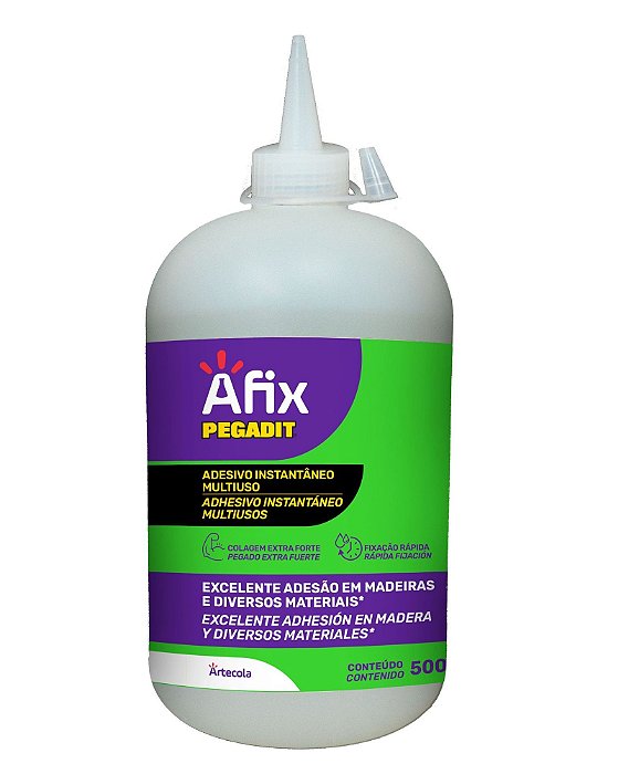 ADESIVO INSTANTANEO 500G PEGADIT AFIX ARTECOLA