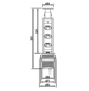 TORRE DE TOMADAS POWERDOCK H3-P 110-250V 16A PRETA