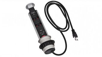TORRE DE TOMADA COM 2 TOMADAS + 2 USB PRATA RENNA