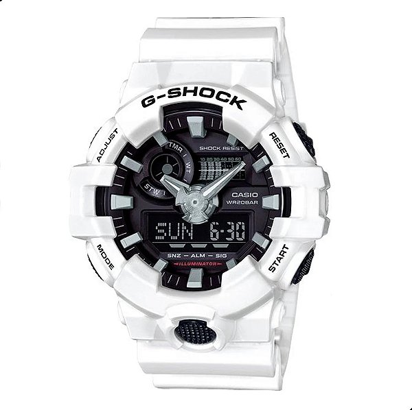 Relógio de Pulso Casio Masculino G-Shock Branco Anadigi GA-700-7ADR