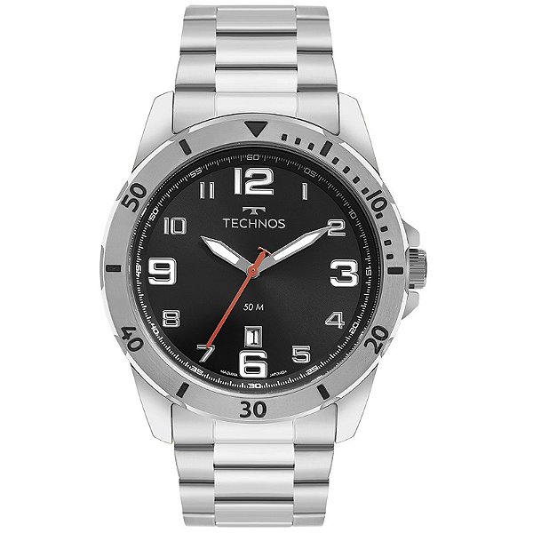 Relógio Masculino Technos Prata Analógico Com Calendário 2115MYK/1P