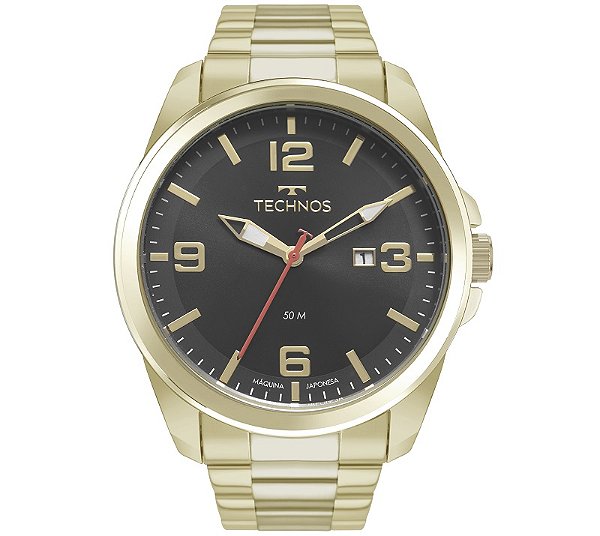 Relógio Masculino Technos Analógico Dourado Militar 2115NAT/1P Calendário