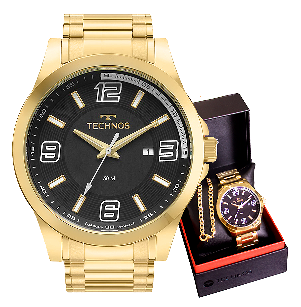 Relógio Masculino Technos Performance Racer Dourado 2115NBA/1D