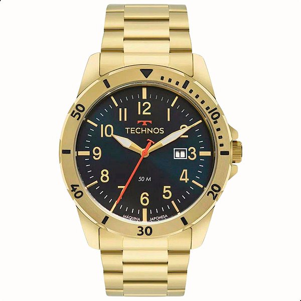 Relógio Masculino Technos Original Dourado + Pulseira Luxo
