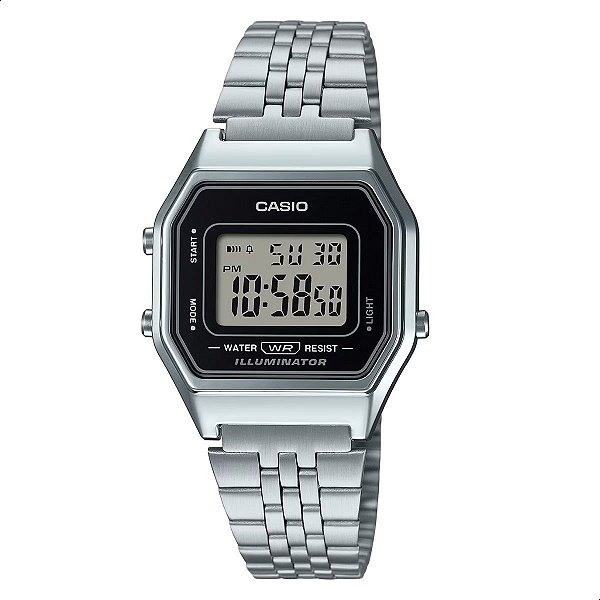 Relógio de Pulso Casio Feminino Preto Vintage Digital LA680WA-1DF