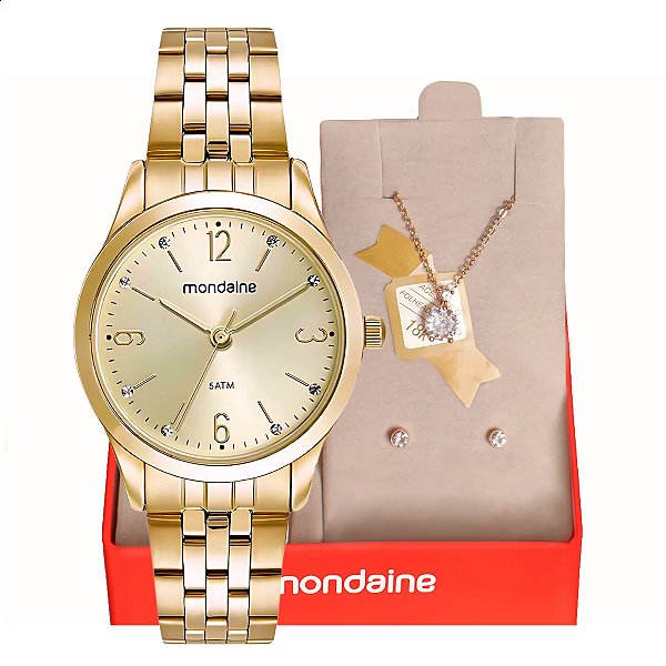 Relógio Feminino Pequeno Mondaine Dourado 32720LPMKDE1K1