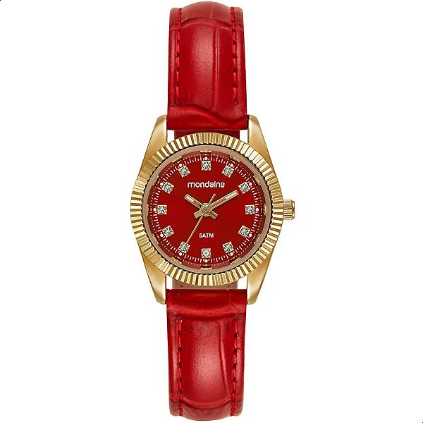 Relógio Feminino Mondaine Couro Vermelho 32960LPMVDH3