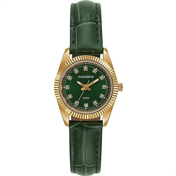 Relógio Feminino Mondaine Couro Verde 32960LPMVDH4