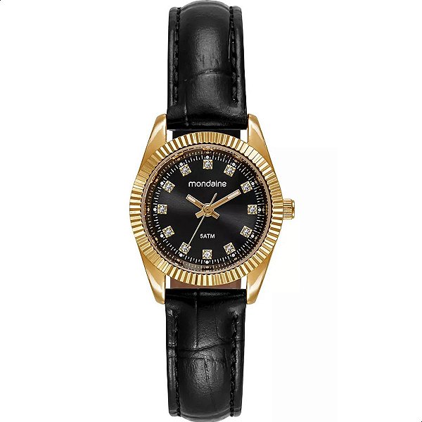 Relógio Feminino Mondaine Couro Preto 32960LPMVDH2