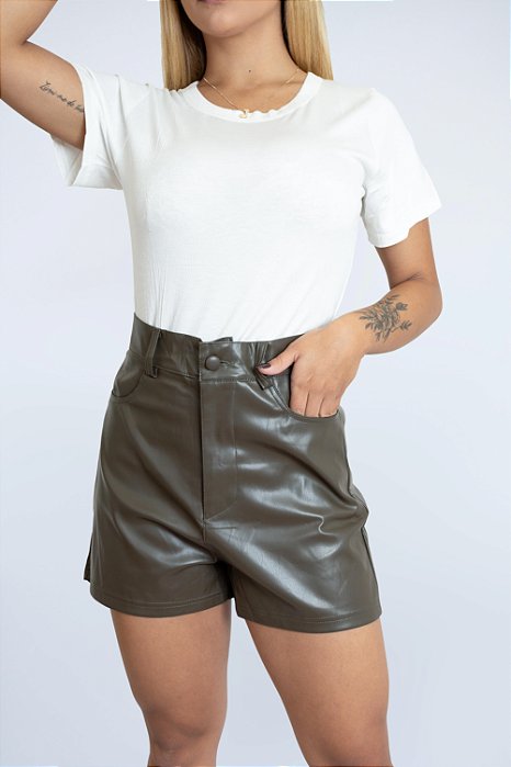 SHORT COURO SINTETICO Tam M