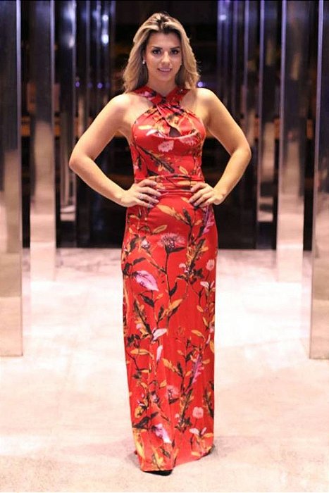 Vestido Longo Viscolycra Estampado Versátil 2 em 1