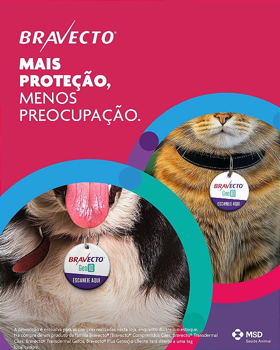 Bravcto 4.5 a 10kg Msd ( NA SUA PRIMEIRA COMPRA LEVA GRATIS UM TAG(LOCALIZADOR) PARA O SEU PET ).