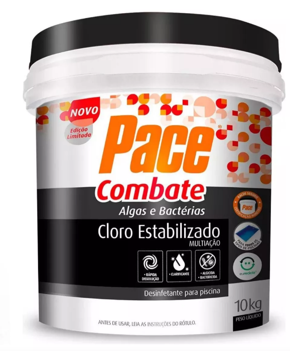 Balde Cloro Multiação 3 Em 1 Pace Combate 10kg