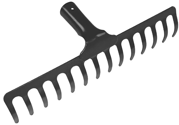 Ancinho Curvo Metálico Leve Tramontina 14 Dentes sem Cabo