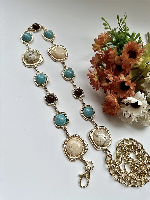 Cinto Correntaria Pedras Boho Resi