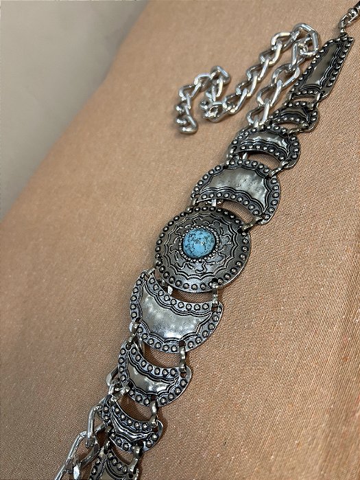 Cinto Correntaria Pedra Turquesa Max