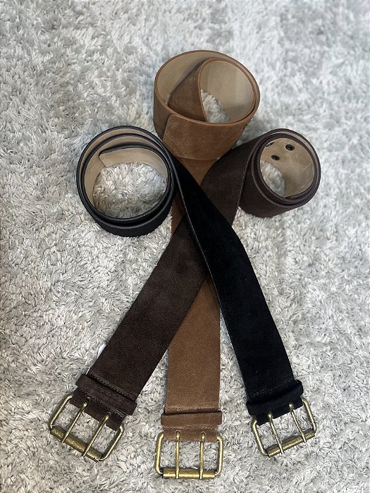 Cinto Couro Camurça Largo