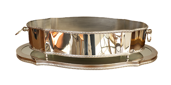 Centro de Mesa Clássico Com Cordão Palha e Présentoir Com Espelho