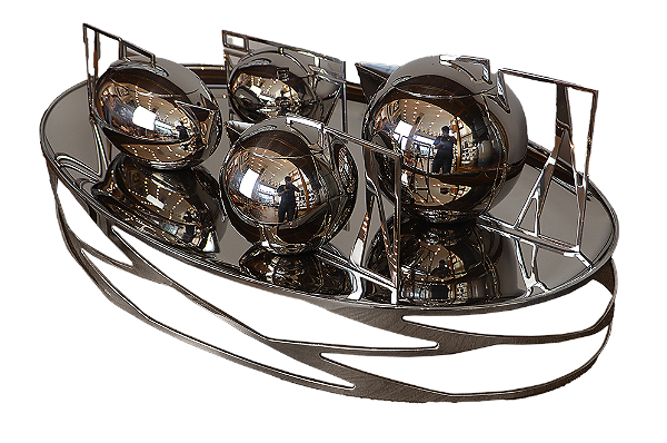 Jogo De Chá e Café Trama c/ 6 Peças Inox